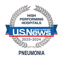 US News high-performing hospitals badge pneumonia